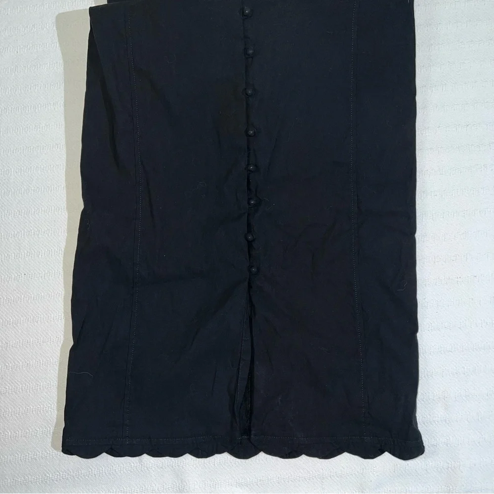 Anthropologie Womens Midi Dress Size 6 Black Preppy Party Celebration Front Slit - Picture 7 of 14